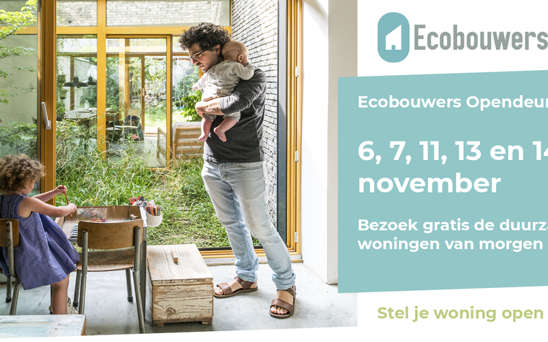 Ecobouwers Opendeur op 6 & 7, 11, 13 & 14 november